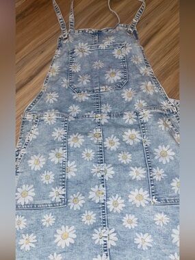 Daisy Print Denim Overalls Dress cat & Jack